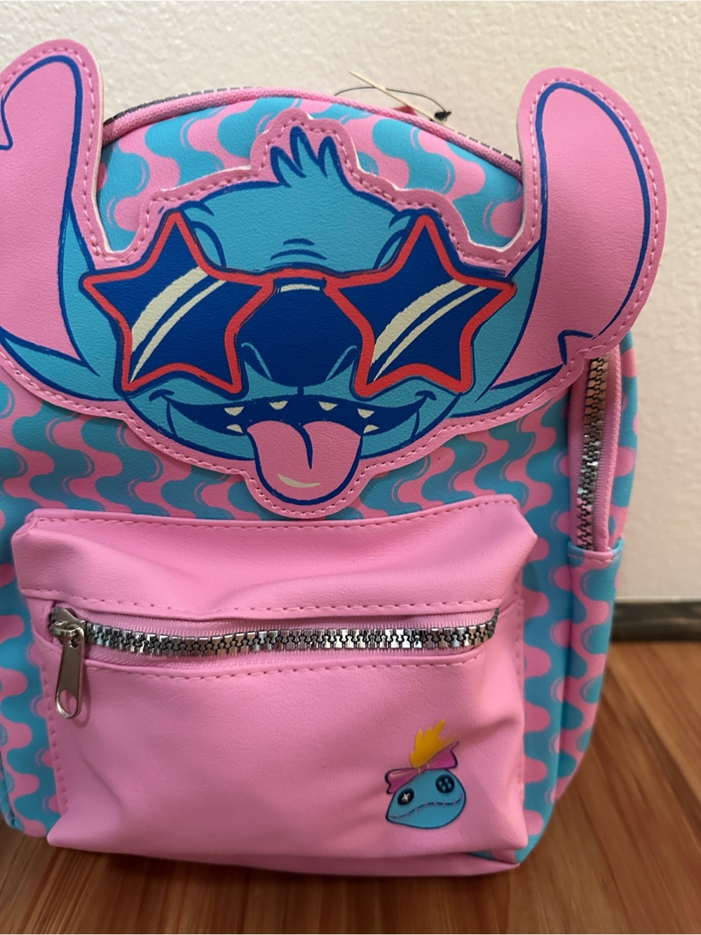 NWT Disney Stitch Pink & Blue Character Mini Backpack - Picture 2 of 3